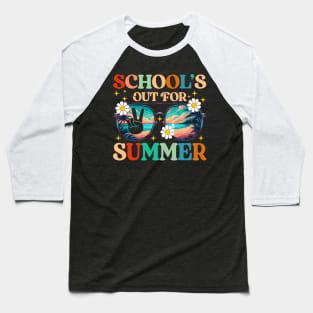 Retro Last Day Of School's Out For Summer Teacher Boys Girls Baseball T-Shirt